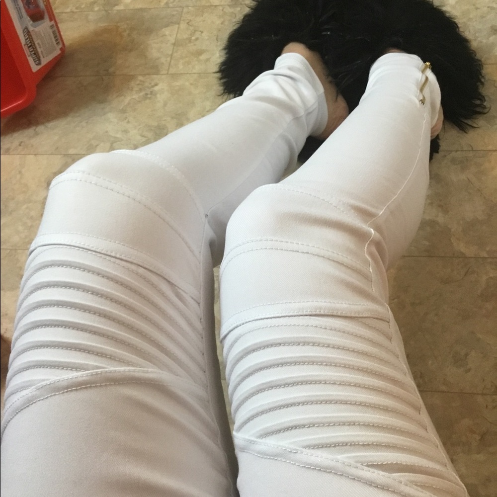NWT White PS Moto Leggings